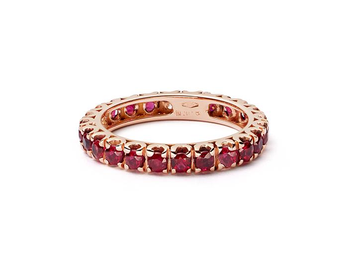 babette wasserman Ruby Eternity Ring with Split Setting