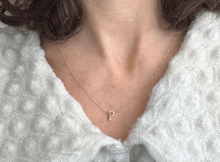 Babette Wasserman Small Letter Necklace 9ct Yellow Gold