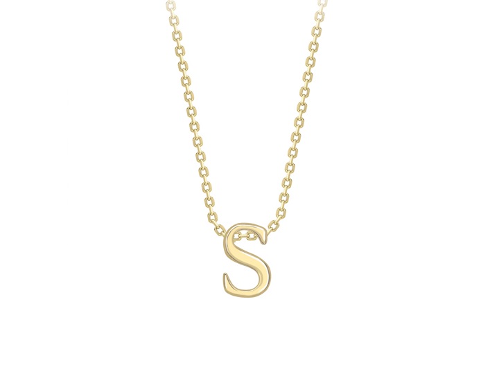 babette wasserman Small Letter Necklace 9ct Yellow Gold