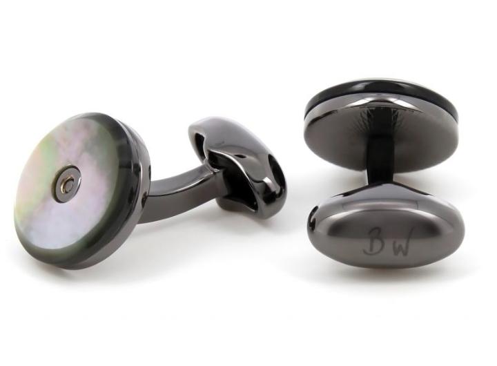 Babette Wasserman Tourbillon Cufflinks Black Mother Of Pearl