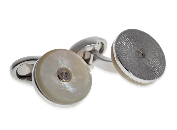 Babette Wasserman Tourbillon Cufflinks Mother Of Pearl
