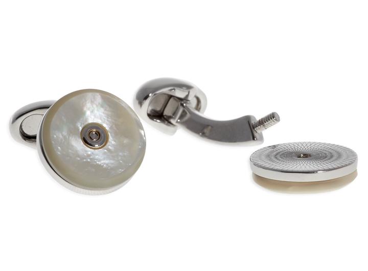 Babette Wasserman Tourbillon Cufflinks Mother Of Pearl
