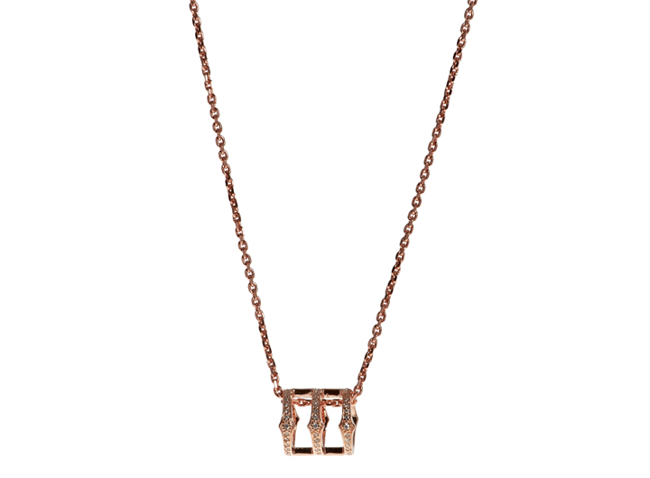 babette wasserman Triple Spear Band Necklace Rose Gold