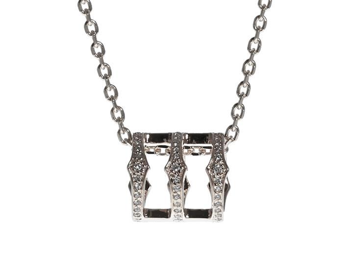 Babette Wasserman Triple Spear Band Necklace Silver