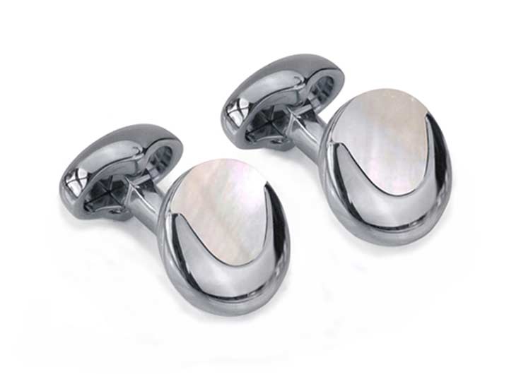 babette wasserman Ying Yang Cufflinks Mother of Pearl