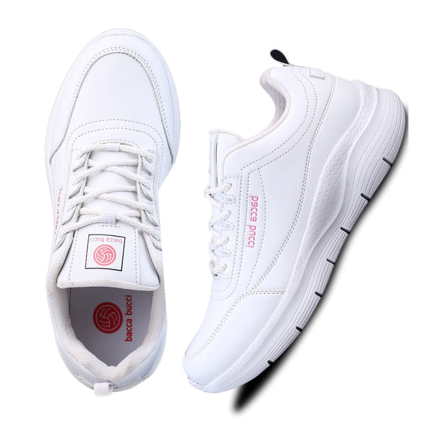 Bacco Bucci Bacca Bucci AFTERBURN Women Chunky Sneakers | Casual Fashion Lightweight Sole Platform Shoes WHITE