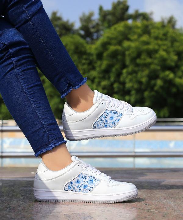bacco bucci Bacca Bucci BLISS Low Top Flat Sole Fashion Women's Sneakers with Digital Prints WHITE