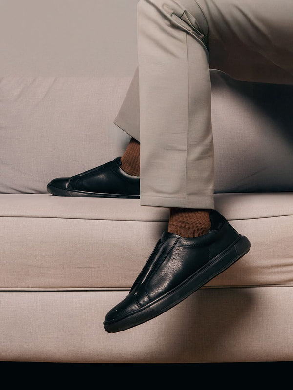 Bacco Bucci Bacca Bucci BOARDROOM Vegan Leather Sneakers BLACK