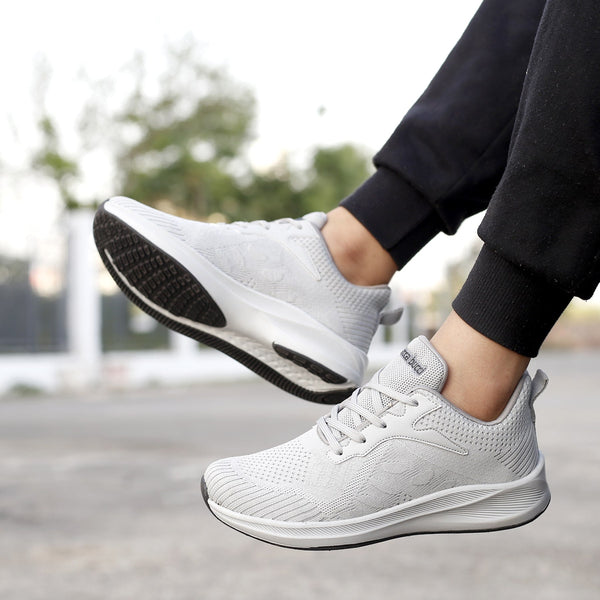 Bacco Bucci Bacca Bucci Boys Or Girls Essential Knit Running Sports Shoe (Age: 8 Year To 12 Years) GREY