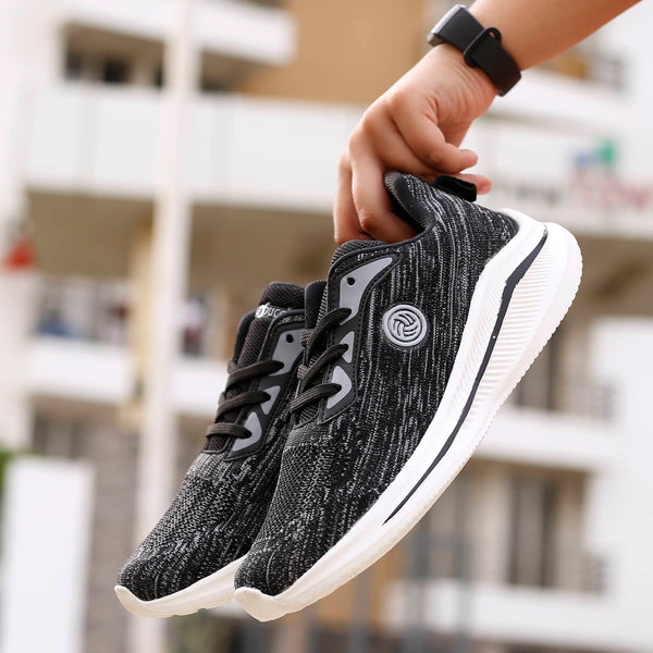 Bacco Bucci Bacca Bucci Boys Or Girls Essential Knit Running Sports Shoe (Age: 8 Year To 12 Years) BLACK