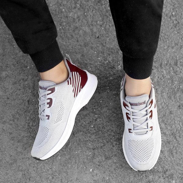 Bacco Bucci Bacca Bucci Boys Or Girls Essential Knit Running Sports Shoe (Age: 8 Year To 12 Years) GREY