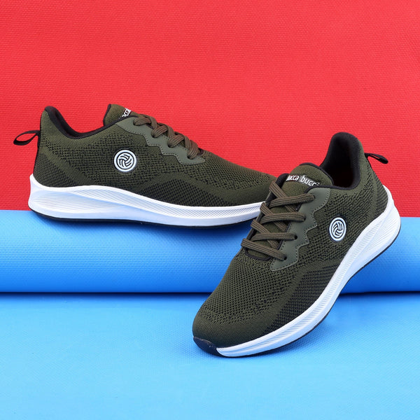 Bacco Bucci Bacca Bucci Boys Or Girls Essential Knit Running Sports Shoe (Age: 8 Year To 12 Years) OLIVE