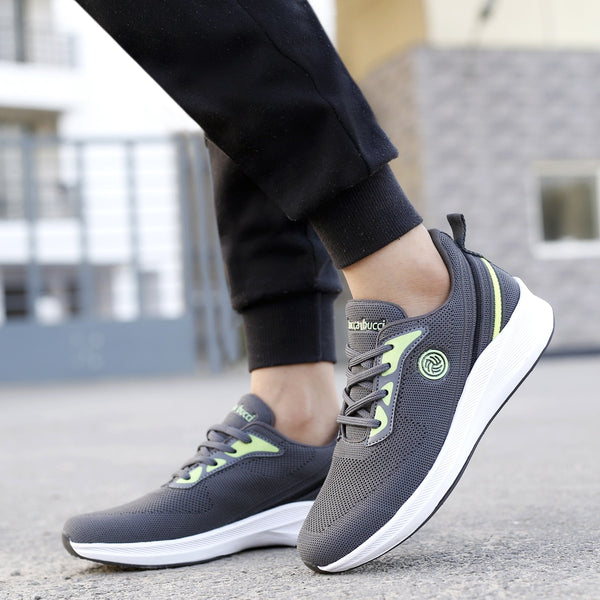 Bacco Bucci Bacca Bucci Boys Or Girls Essential Knit Running Sports Shoe (Age: 8 Year To 12 Years) GREY