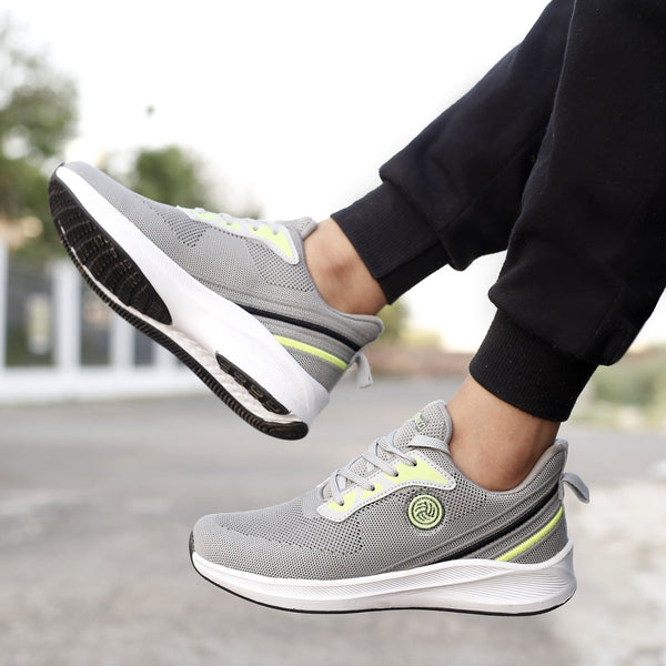 Bacco Bucci Bacca Bucci Boys Or Girls Essential Knit Running Sports Shoe (Age: 8 Year To 12 Years) LIGHT GREY