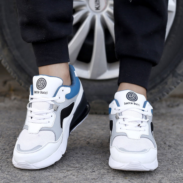 Bacco Bucci Bacca Bucci Boys Or Girls Urban Retro Blocked Fashions Sneakers (Age : 8 To 12 Years) WHITE