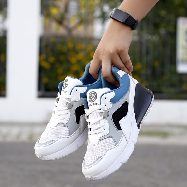 bacco bucci Bacca Bucci Boys or Girls Urban Retro Blocked Fashions Sneakers (Age : 8 to 12 Years) WHITE