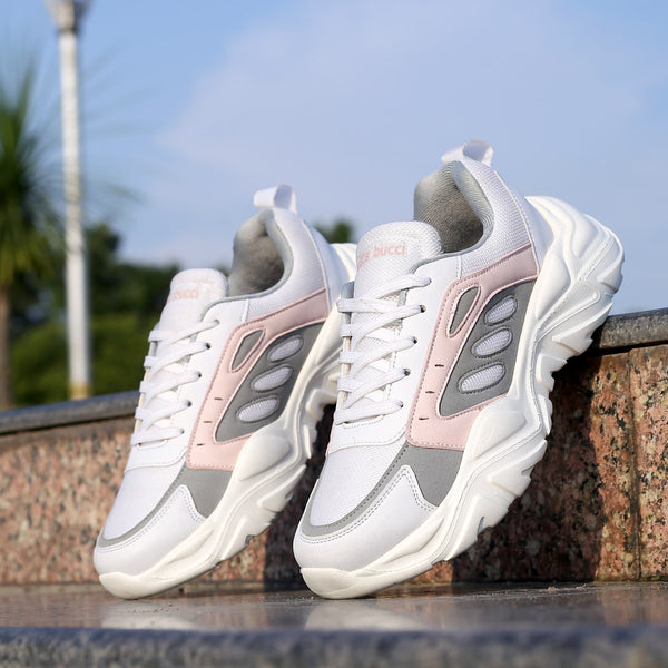 Bacco Bucci Bacca Bucci EMMA Low-top Platform Fashion Sneakers For Women | StreetWear Chunky Sneakers WHITE:GREY
