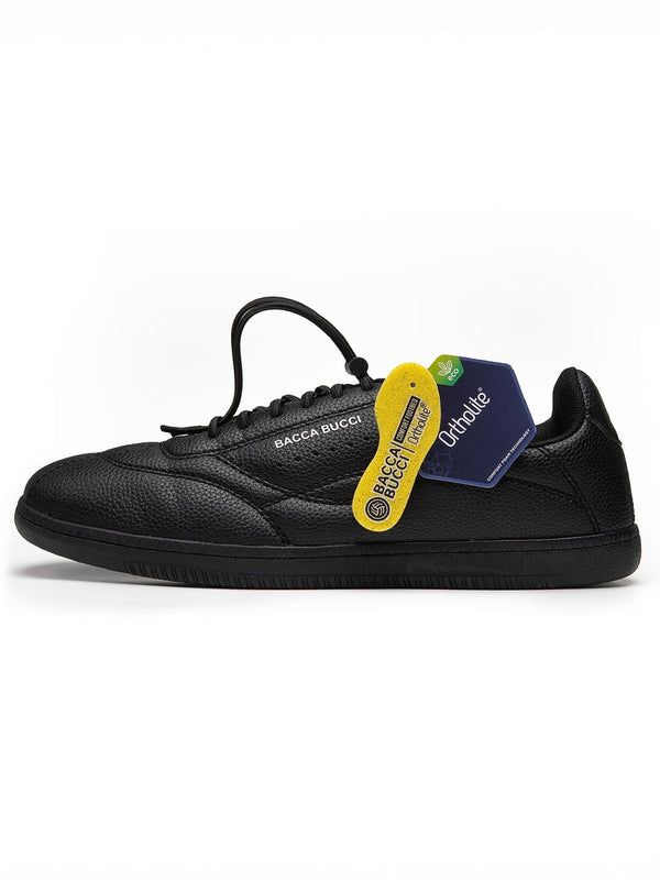 bacco bucci Bacca Bucci ESSENCE Low-Top Sneaker with Ortholite Insole & Elastic Laces SHADOW BLACK