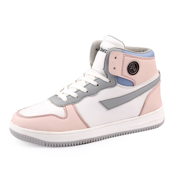 Bacco Bucci Bacca Bucci Femme High-Top Harmony Sneakers—Elegant Pastel Blue And Pink Women's Lace-Ups PINK