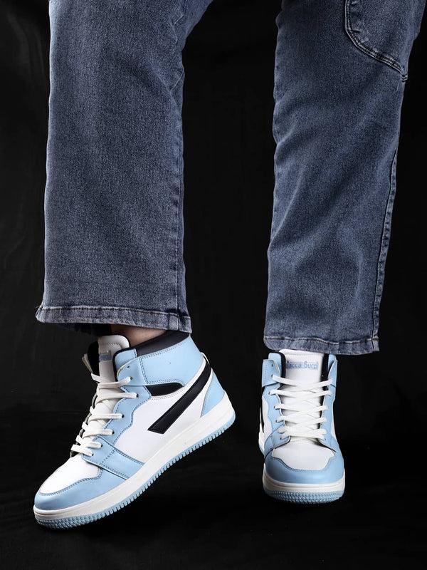 Bacco Bucci Bacca Bucci Femme High-Top Harmony Sneakers—Elegant Pastel Blue And Pink Women's Lace-Ups BLUE