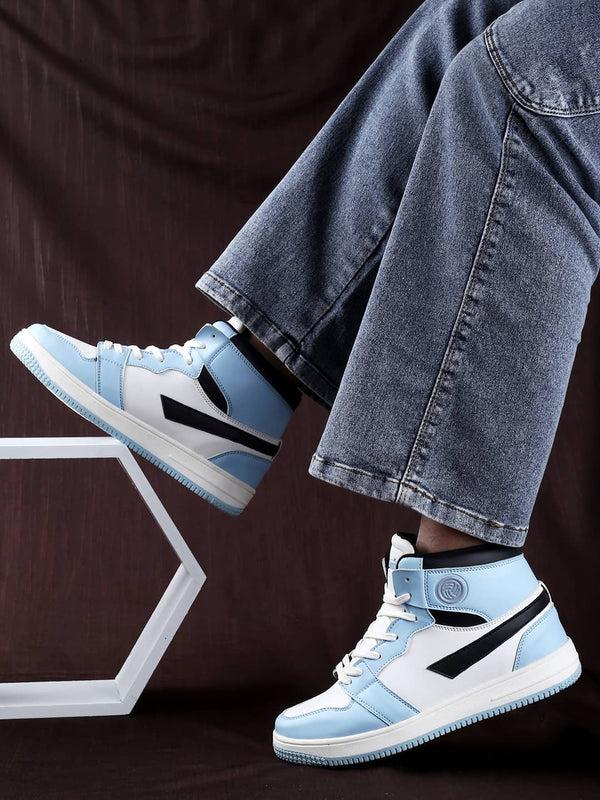 bacco bucci Bacca Bucci Femme High-Top Harmony Sneakers—Elegant Pastel Blue and Pink Women's Lace-Ups BLUE