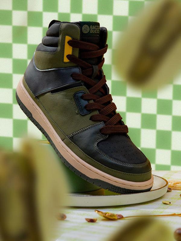 Bacco Bucci Bacca Bucci Gourmet Collection: High-Top Sneakers Inspired By Dessert Indulgence PISTACHIO