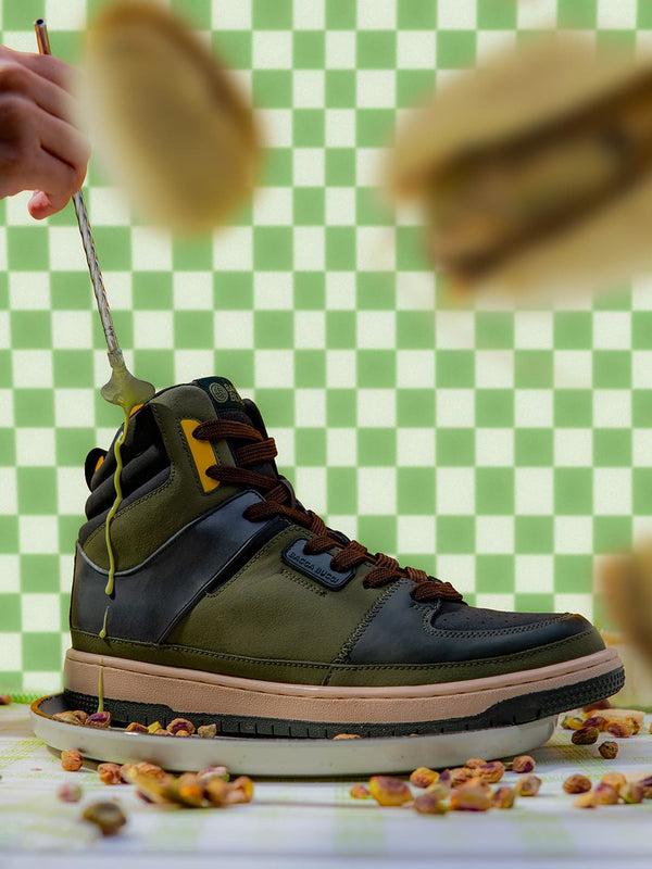 bacco bucci Bacca Bucci Gourmet Collection: High-Top Sneakers Inspired by Dessert Indulgence PISTACHIO