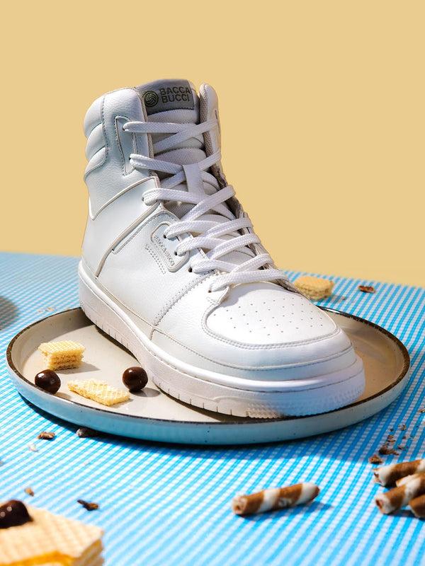 bacco bucci Bacca Bucci Gourmet Collection: High-Top Sneakers Inspired by Dessert Indulgence VANILLA