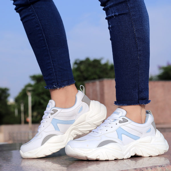 Bacco Bucci Bacca Bucci HARPER Low-top Platform Chunky Fashion Sneakers For Women WHITE