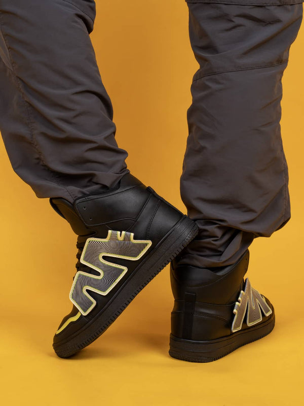 Bacco Bucci Bacca Bucci High-Top PATCH-PLAY Men's Sneakers BLACK