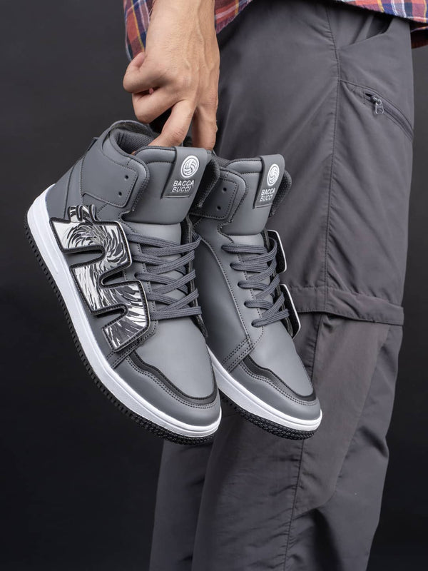Bacco Bucci Bacca Bucci High-Top PATCH-PLAY Men's Sneakers GREY
