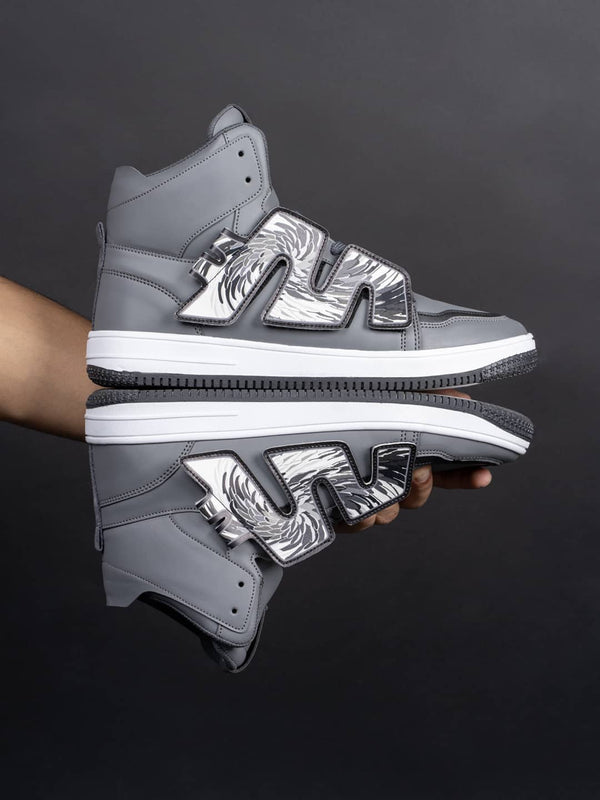 bacco bucci Bacca Bucci High-Top PATCH-PLAY Men's Sneakers GREY