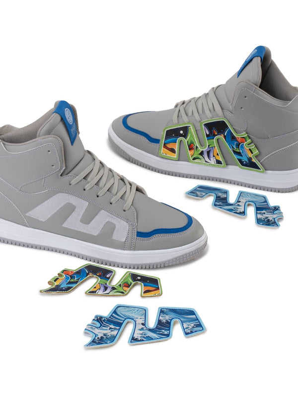 Bacco Bucci Bacca Bucci High-Top PATCH-PLAY Men's Sneakers LIGHT GREY