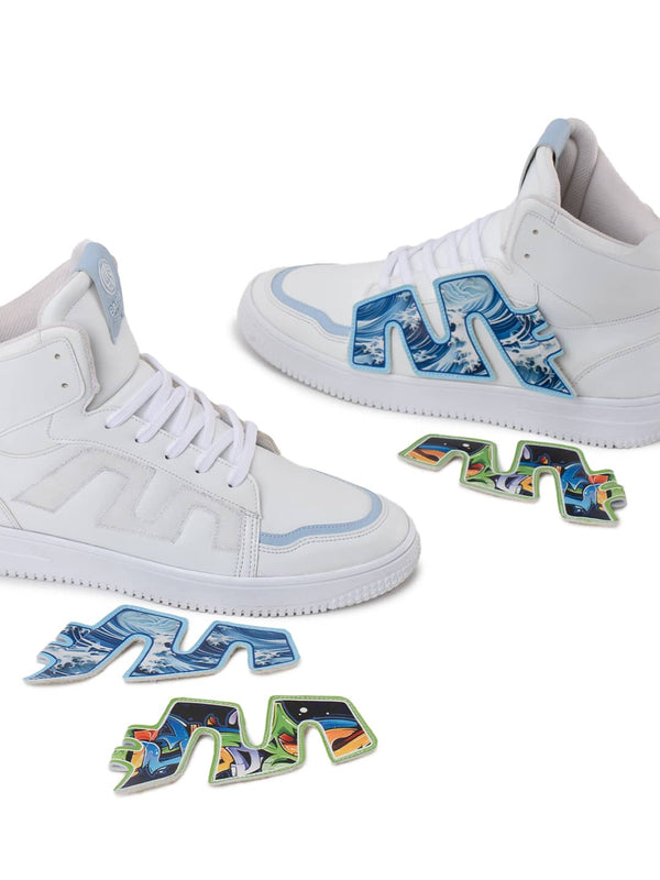 Bacco Bucci Bacca Bucci High-Top PATCH-PLAY Men's Sneakers WHITE