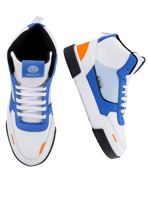Bacco Bucci Bacca Bucci High-top SKYLINE SOARER Men's Sneakers - Gen Z Style Elevation WHITE:BLUE