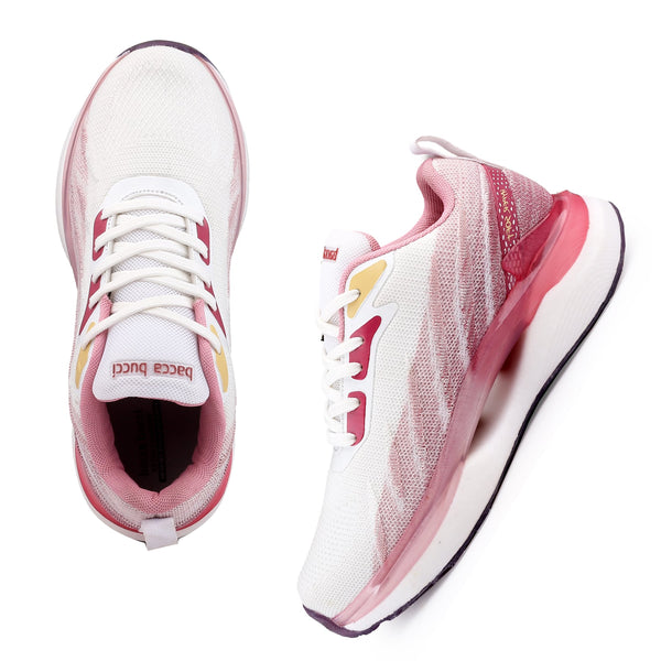 Bacco Bucci Bacca Bucci HYPERSOFT SERIES For WOMEN With Ultra-Rebounce Outsole & Iconic Breathable Engineered Knit Upper WHITE:PINK