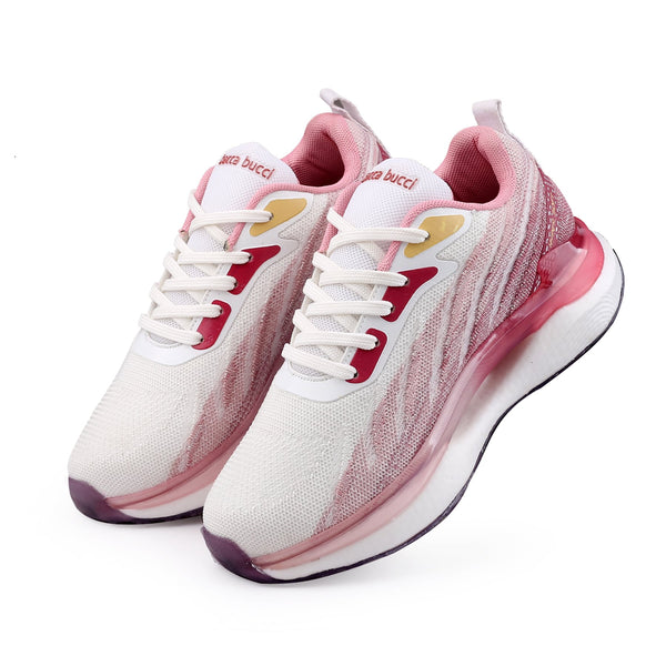 Bacco Bucci Bacca Bucci HYPERSOFT SERIES For WOMEN With Ultra-Rebounce Outsole & Iconic Breathable Engineered Knit Upper WHITE:PINK