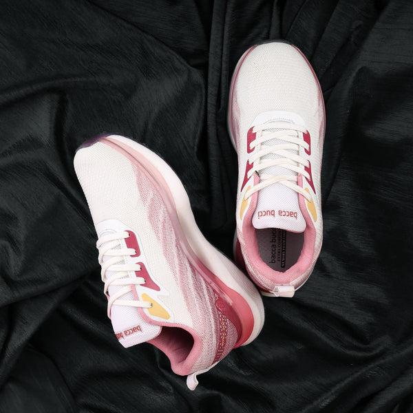bacco bucci Bacca Bucci HYPERSOFT SERIES for WOMEN with Ultra-Rebounce Outsole & Iconic Breathable Engineered Knit Upper WHITE:PINK