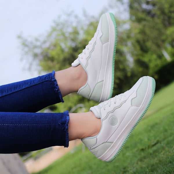 Bacco Bucci Bacca Bucci INFINITY Low Top Flat Sole Fashion Women's Sneakers SEA GREEN:WHITE