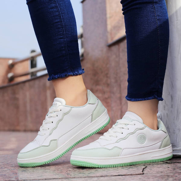 Bacco Bucci Bacca Bucci INFINITY Low Top Flat Sole Fashion Women's Sneakers SEA GREEN:WHITE