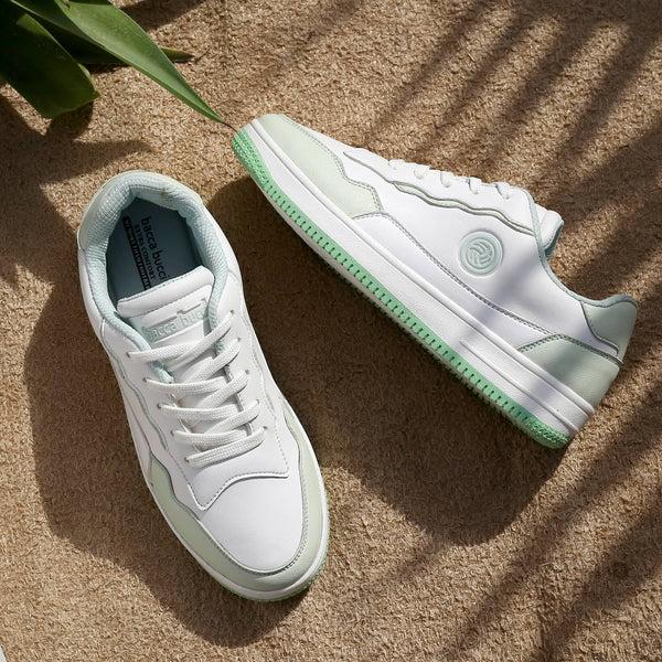 bacco bucci Bacca Bucci INFINITY Low Top Flat Sole Fashion Women's Sneakers SEA GREEN:WHITE