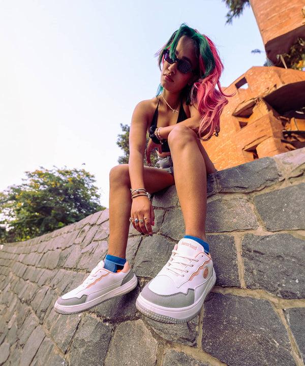 bacco bucci Bacca Bucci INFINITY Low Top Flat Sole Fashion Women's Sneakers WHITE:PINK