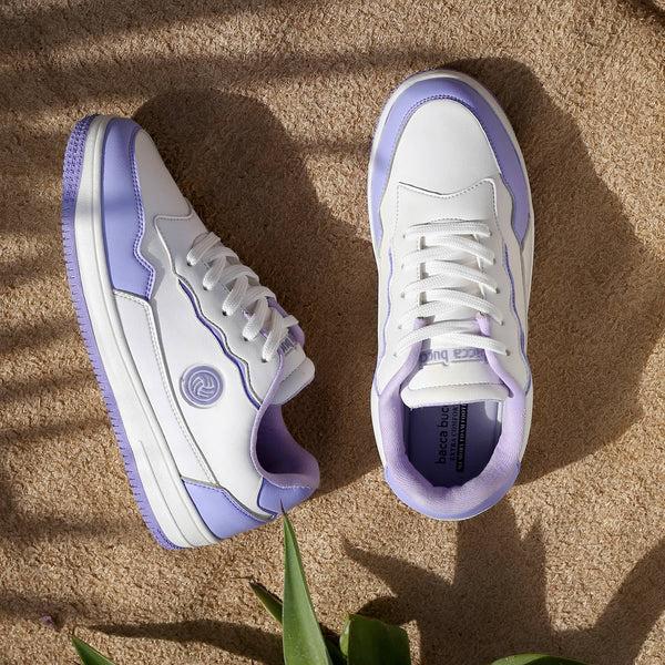 bacco bucci Bacca Bucci INFINITY Low Top Flat Sole Fashion Women's Sneakers WHITE:PURPLE