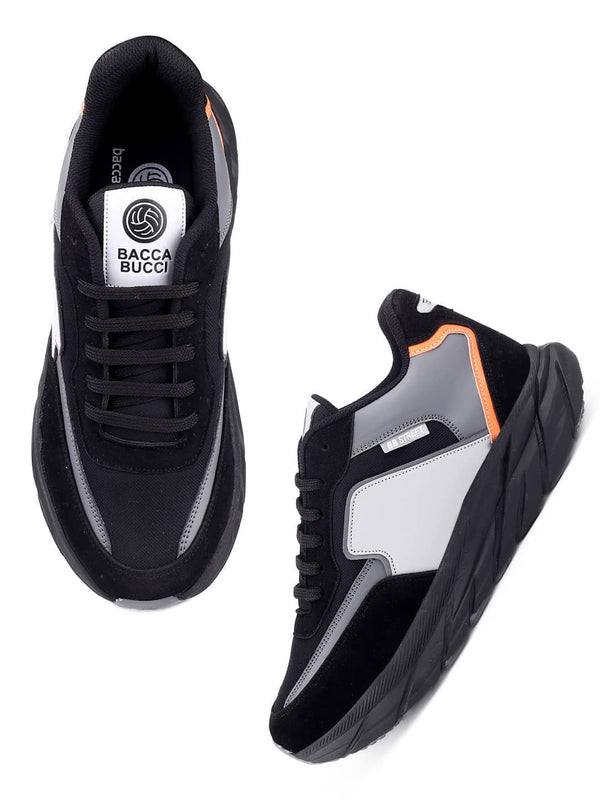Bacco Bucci Bacca Bucci Men's SYLVIA Chunky Sole Sneakers BLACK
