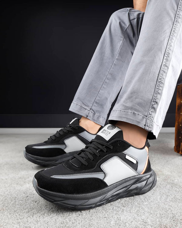 bacco bucci Bacca Bucci Men's SYLVIA Chunky Sole Sneakers BLACK