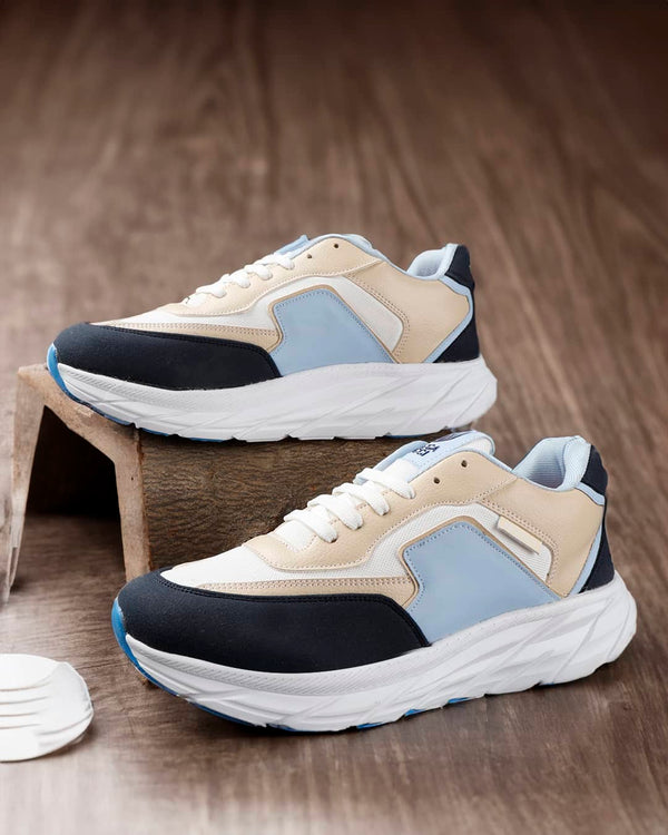 Bacco Bucci Bacca Bucci Men's SYLVIA Chunky Sole Sneakers BLUE:BEIGE:WHITE