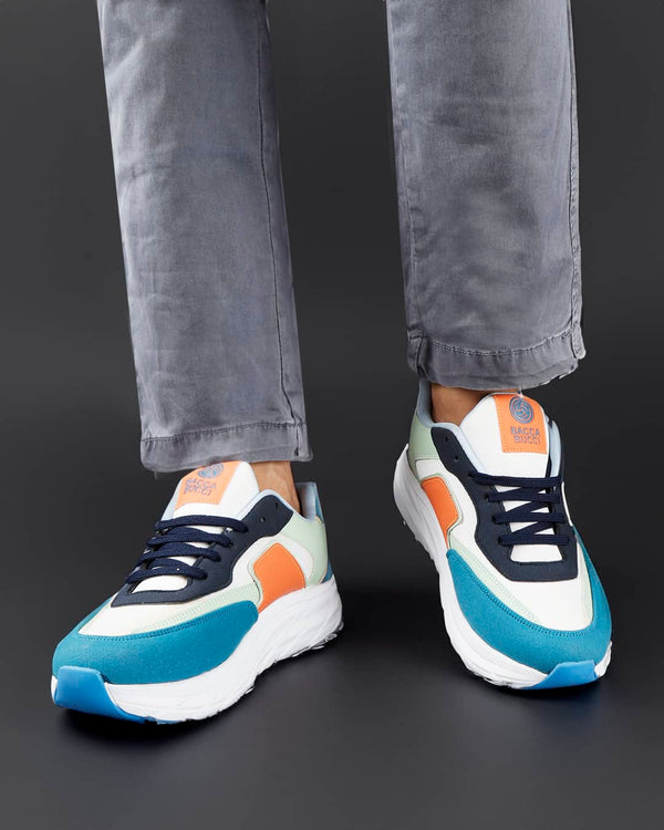 Bacco Bucci Bacca Bucci Men's SYLVIA Chunky Sole Sneakers ORANGE:SEA GREEN