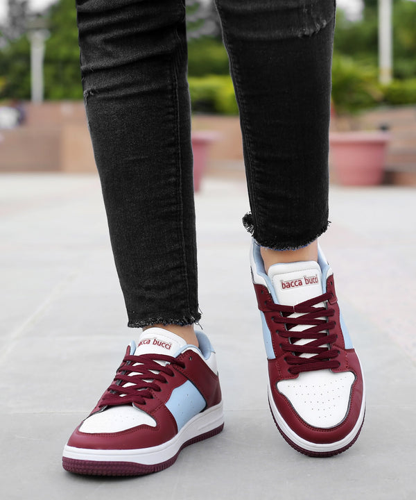 Bacco Bucci Bacca Bucci NORA Low-top Flat Sole Sneakers For Women MAROON