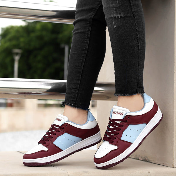 bacco bucci Bacca Bucci NORA Low-top Flat Sole Sneakers For Women MAROON