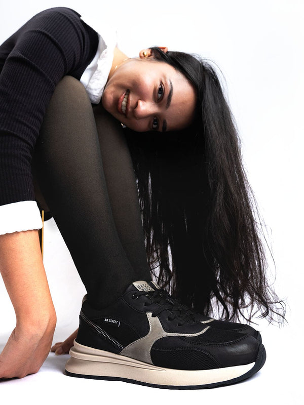 Bacco Bucci Bacca Bucci NYC Low-Top Women’s Sneakers—for Gen Z Fashionistas BLACK:SILVER